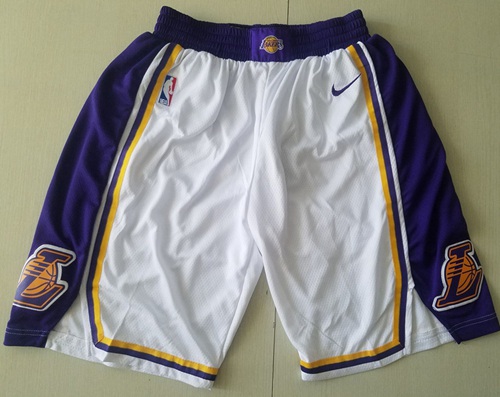 Men's Los Angeles Lakers White Association Edition Swingman Performance Shorts