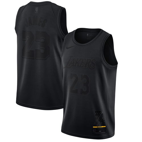 Lakers #23 LeBron James Black Basketball MVP Swingman Jersey