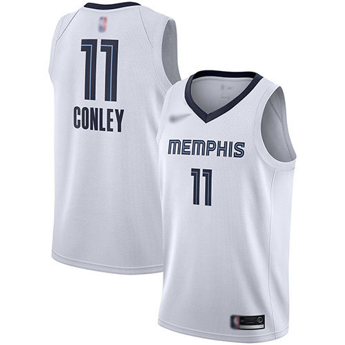 Grizzlies #11 Mike Conley White Basketball Swingman Association Edition Jersey