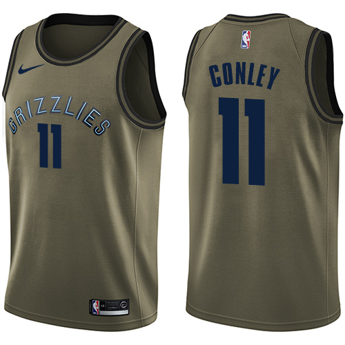 Nike Grizzlies #11 Mike Conley Green Salute to Service NBA Swingman Jersey