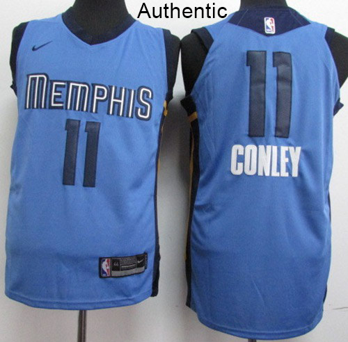 Nike Grizzlies #11 Mike Conley Light Blue NBA Authentic Statement Edition Jersey