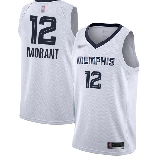 Grizzlies #12 Ja Morant White Basketball Swingman Association Edition Jersey