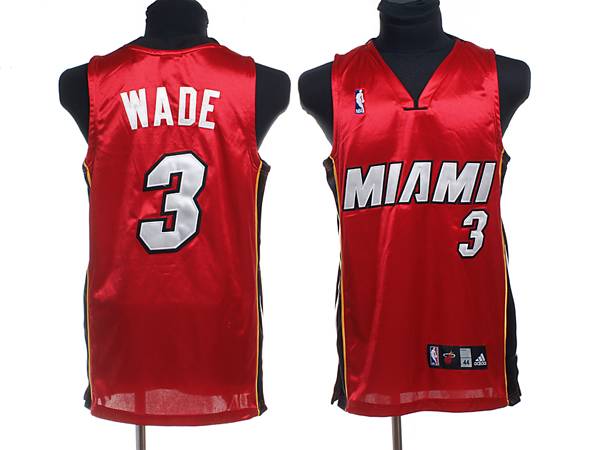 Heat #3 Dwyane Wade Stitched Red NBA Jersey