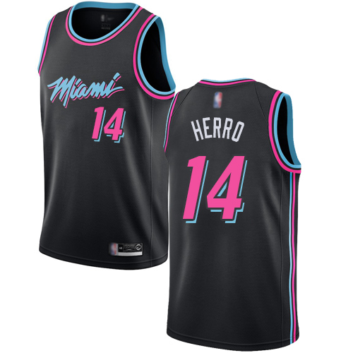 Heat #14 Tyler Herro Black Basketball Swingman City Edition 2018/19 Jersey