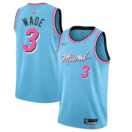 Heat #3 Dwyane Wade Blue Basketball Swingman City Edition 2019/20 Jersey