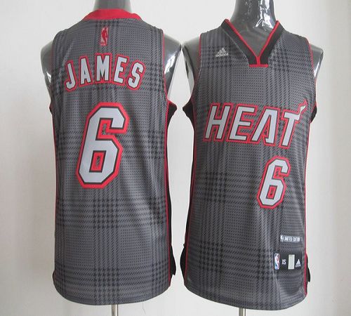 Heat #6 LeBron James Black Rhythm Fashion Stitched NBA Jersey