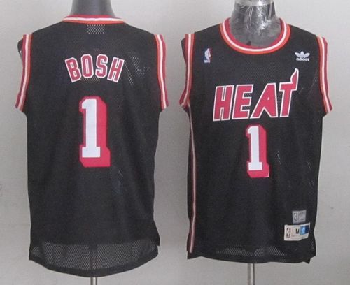 Heat #1 Chris Bosh Black Hardwood Classics Nights Stitched NBA Jersey