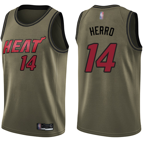 Heat #14 Tyler Herro Green Basketball Swingman Salute to Service Jersey