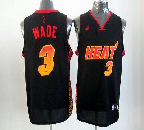 Heat #3 Dwyane Wade Black Stitched NBA Vibe Jersey - Click Image to Close