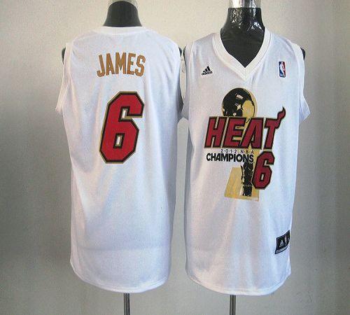 Heat #6 LeBron James White 2012 NBA Champions Stitched NBA Jersey