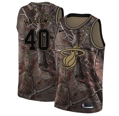 Heat #40 Udonis Haslem Camo Basketball Swingman Realtree Collection Jersey