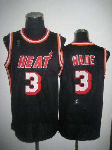 Heat #3 Dwyane Wade Black Hardwood Classics Nights Stitched NBA Jersey - Click Image to Close