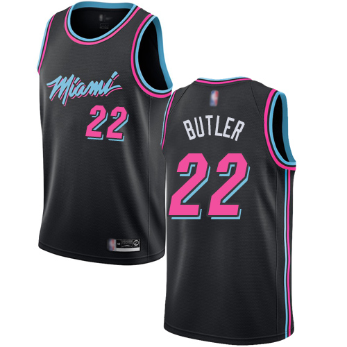 Heat #22 Jimmy Butler Black Basketball Swingman City Edition 2018/19 Jersey