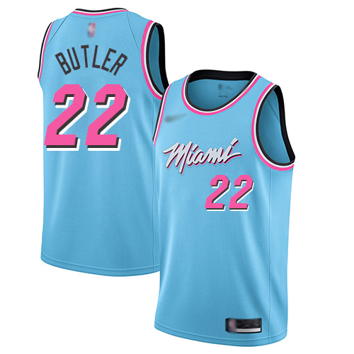 Heat #22 Jimmy Butler Blue Basketball Swingman City Edition 2019/20 Jersey