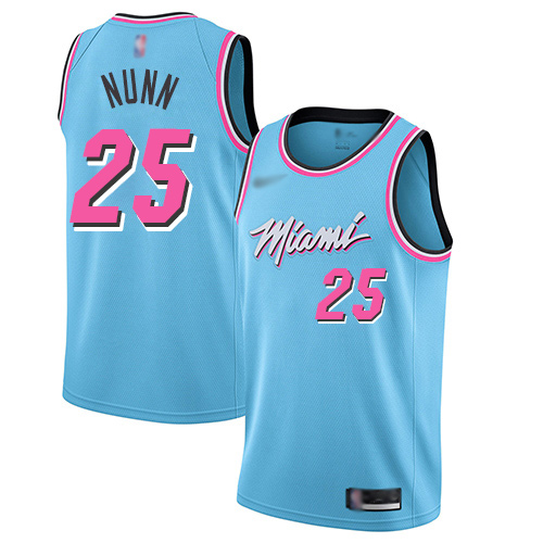 Heat #25 Kendrick Nunn Blue Basketball Swingman City Edition 2019/20 Jersey