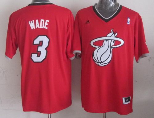 Heat #3 Dwyane Wade Red 2013 Christmas Day Swingman Stitched NBA Jersey