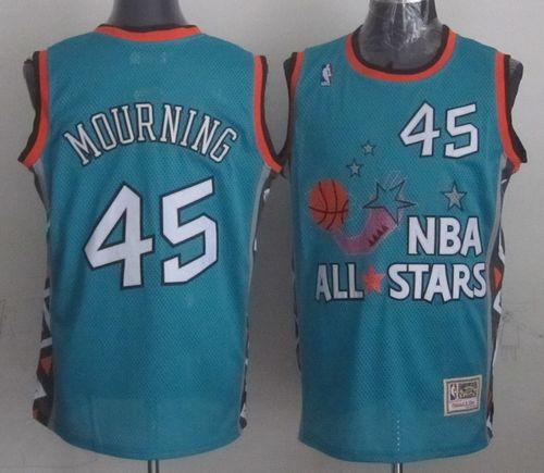 Mitchell And Ness Heat #45 Alonzo Mourning Light Blue 1996 All-Star Stitched NBA Jersey