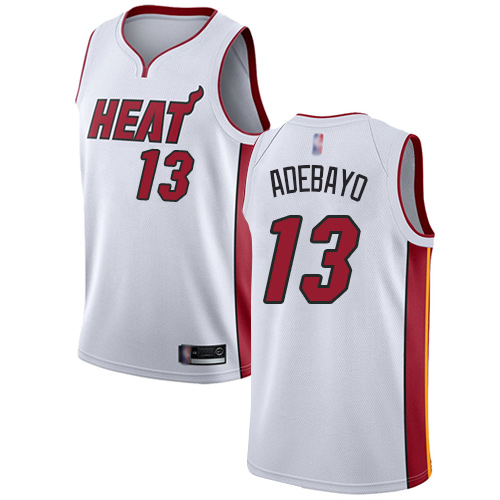 Heat #13 Bam Adebayo White Basketball Swingman Association Edition Jersey