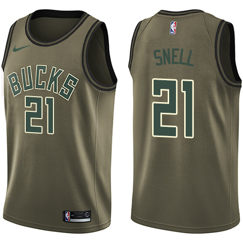 Nike Bucks #21 Tony Snell Green Salute to Service NBA Swingman Jersey