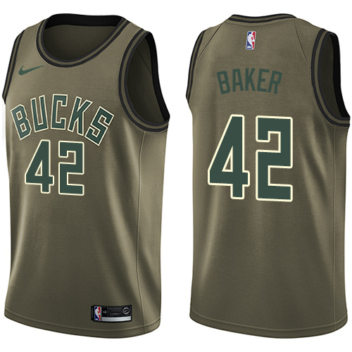 Nike Bucks #42 Vin Baker Green Salute to Service NBA Swingman Jersey