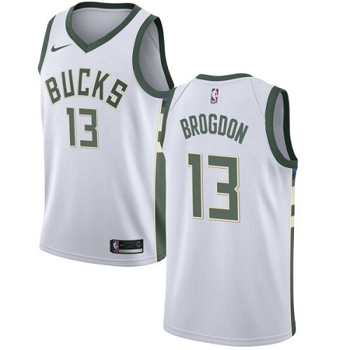 Nike Bucks #13 Malcolm Brogdon White NBA Swingman Association Edition Jersey