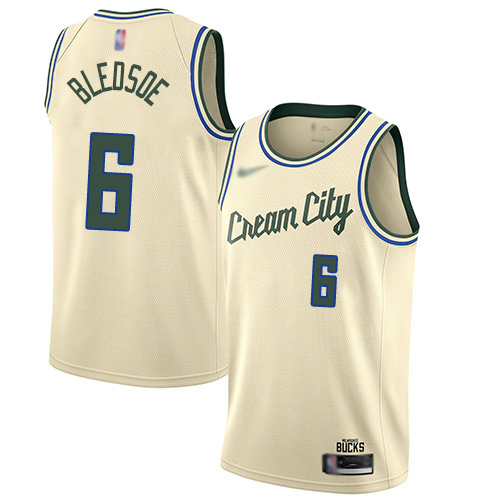 Bucks #6 Eric Bledsoe Cream Basketball Swingman City Edition 2019/20 Jersey