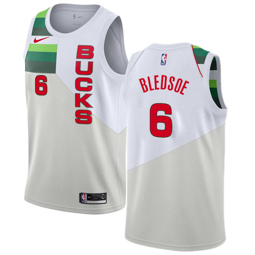 Bucks #6 Eric Bledsoe White Basketball Swingman Earned Edition Jersey