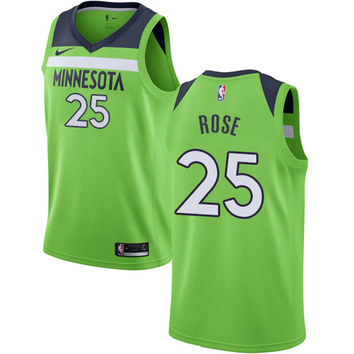 Nike Timberwolves #25 Derrick Rose Green NBA Swingman Statement Edition Jersey