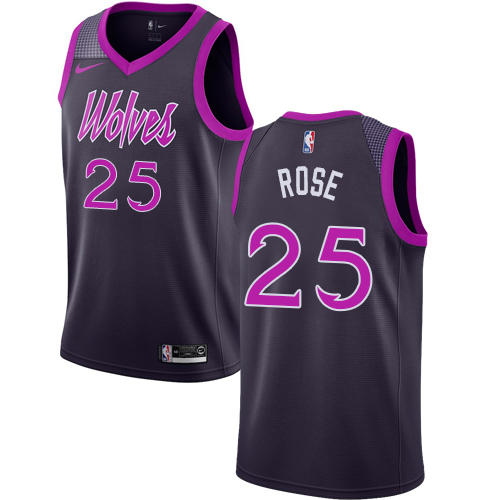 Nike Timberwolves #25 Derrick Rose Purple NBA Swingman City Edition 2018/19 Jersey