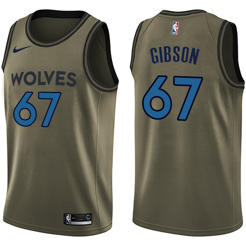 Nike Timberwolves #67 Taj Gibson Green Salute to Service NBA Swingman Jersey