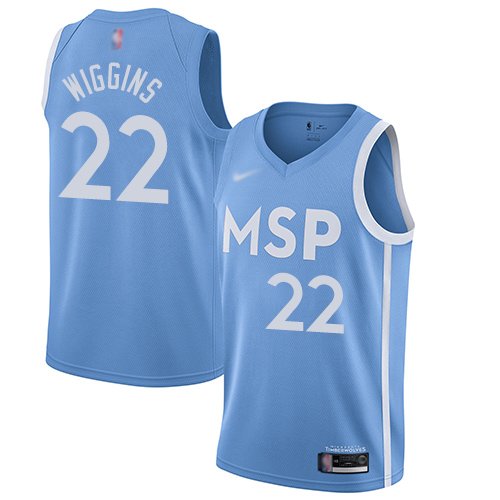 Timberwolves #22 Andrew Wiggins Blue Basketball Swingman City Edition 2019/20 Jersey