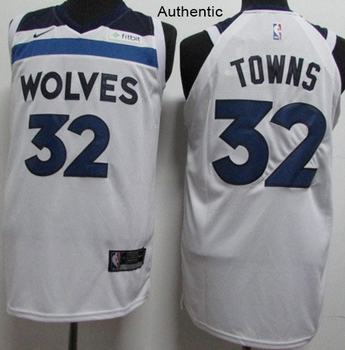 Nike Timberwolves #32 Karl-Anthony Towns White NBA Authentic Association Edition Jersey