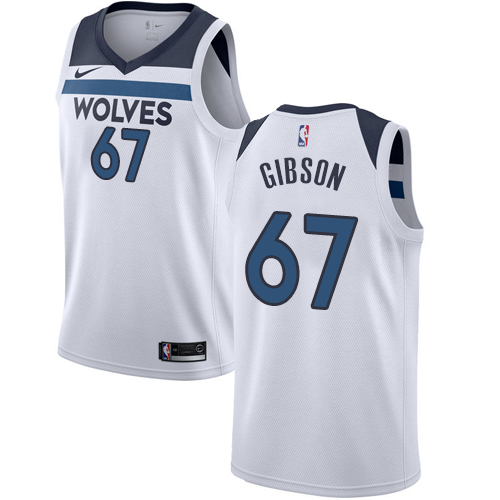 Timberwolves #67 Taj Gibson White Basketball Swingman Association Edition Jersey