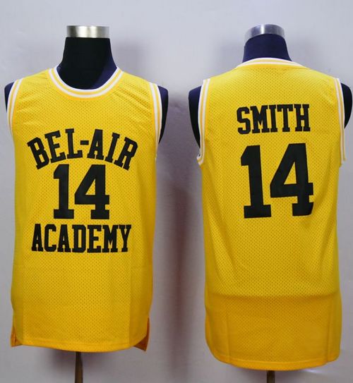 Bel-Air Academy #14 Smith Gold Stitched Basketball Jersey - Click Image to Close