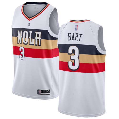 Pelicans #3 Josh Hart White Basketball Swingman Earned Edition Jersey - Click Image to Close