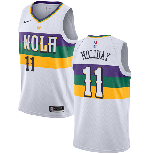 Pelicans #11 Jrue Holiday White Basketball Swingman City Edition 2018/19 Jersey