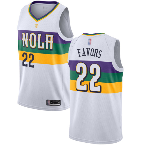 Pelicans #22 Derrick Favors White Basketball Swingman City Edition 2018/19 Jersey