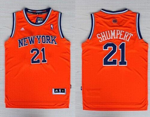 Revolution 30 Knicks #21 Iman Shumpert Orange Alternate Stitched NBA Jersey