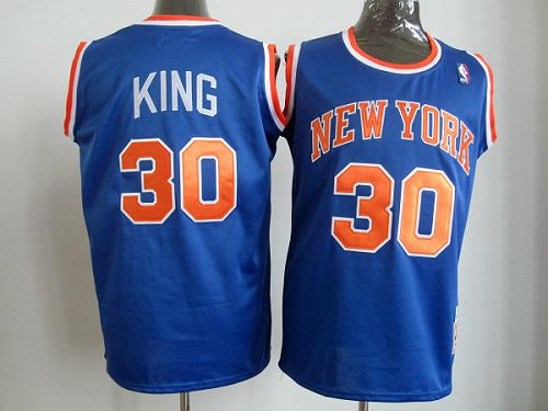 Mitchell And Ness Knicks #30 Bernard King Blue Throwback Stitched NBA Jersey