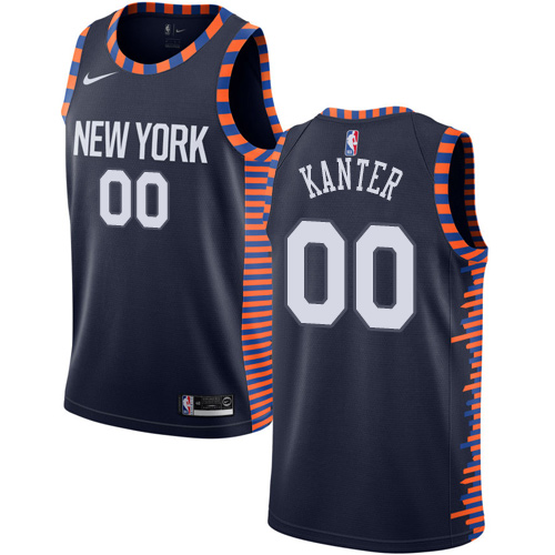 Nike Knicks #00 Enes Kanter Navy NBA Swingman City Edition 2018/19 Jersey