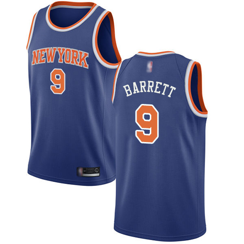 Knicks #9 R.J. Barrett Blue Icon Edition Basketball Swingman Jersey