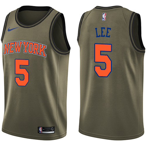 Nike Knicks #5 Courtney Lee Green Salute to Service NBA Swingman Jersey