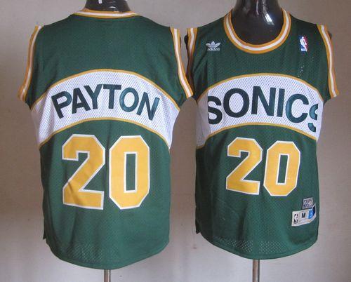 Thunder #20 Gary Payton Green Seattle SuperSonics Style Stitched NBA Jersey - Click Image to Close