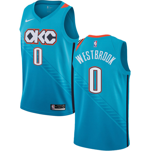 Nike Thunder #0 Russell Westbrook Turquoise NBA Swingman City Edition 2018/19 Jersey