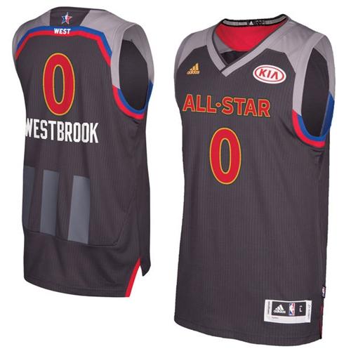 Thunder #0 Russell Westbrook Charcoal 2017 All-Star Stitched NBA Jersey