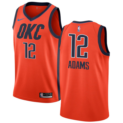 Thunder #12 Steven Adams Orange Basketball Swingman Earned Edition Jersey