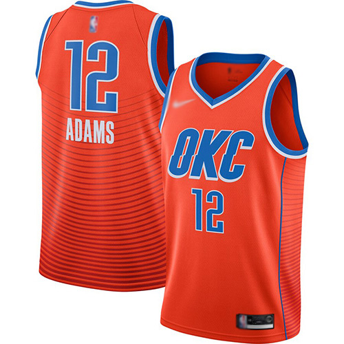 Thunder #12 Steven Adams Orange Basketball Swingman Statement Edition 2019/2020 Jersey