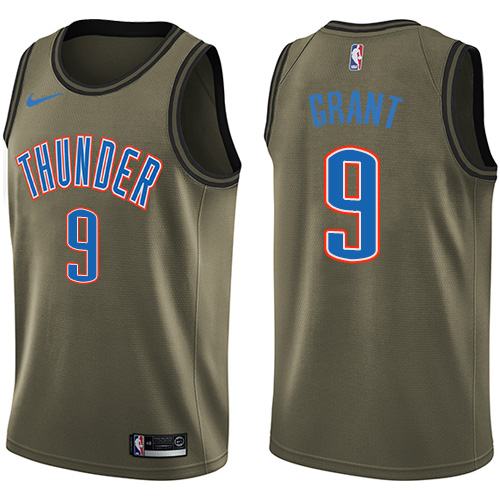 Nike Thunder #9 Jerami Grant Green Salute to Service NBA Swingman Jersey