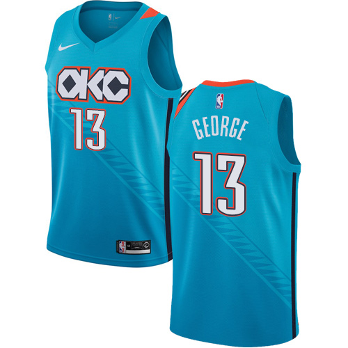 Nike Thunder #13 Paul George Turquoise NBA Swingman City Edition 2018/19 Jersey