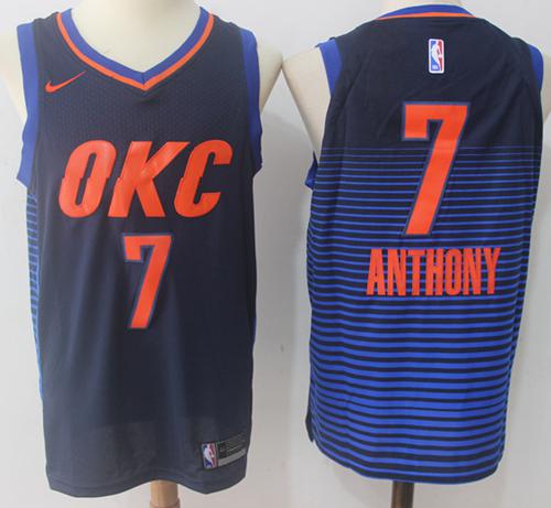 Nike Thunder #7 Carmelo Anthony Navy Blue Statement Edition NBA Swingman Jersey